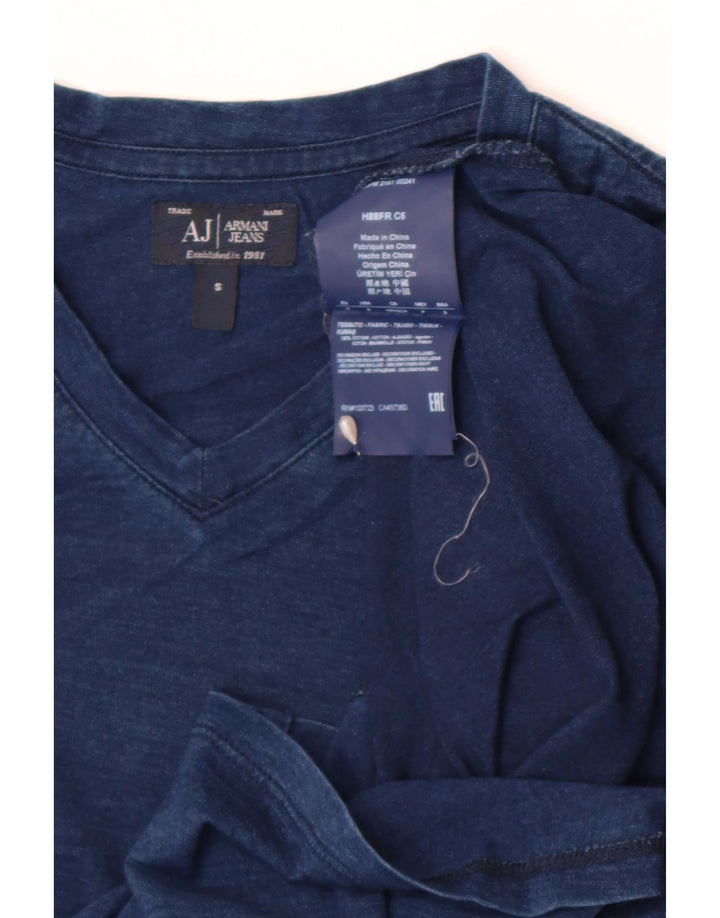 Armani Ανδρικό γραφικό T-Shirt Top Small Blue Flecked βαμβακερό