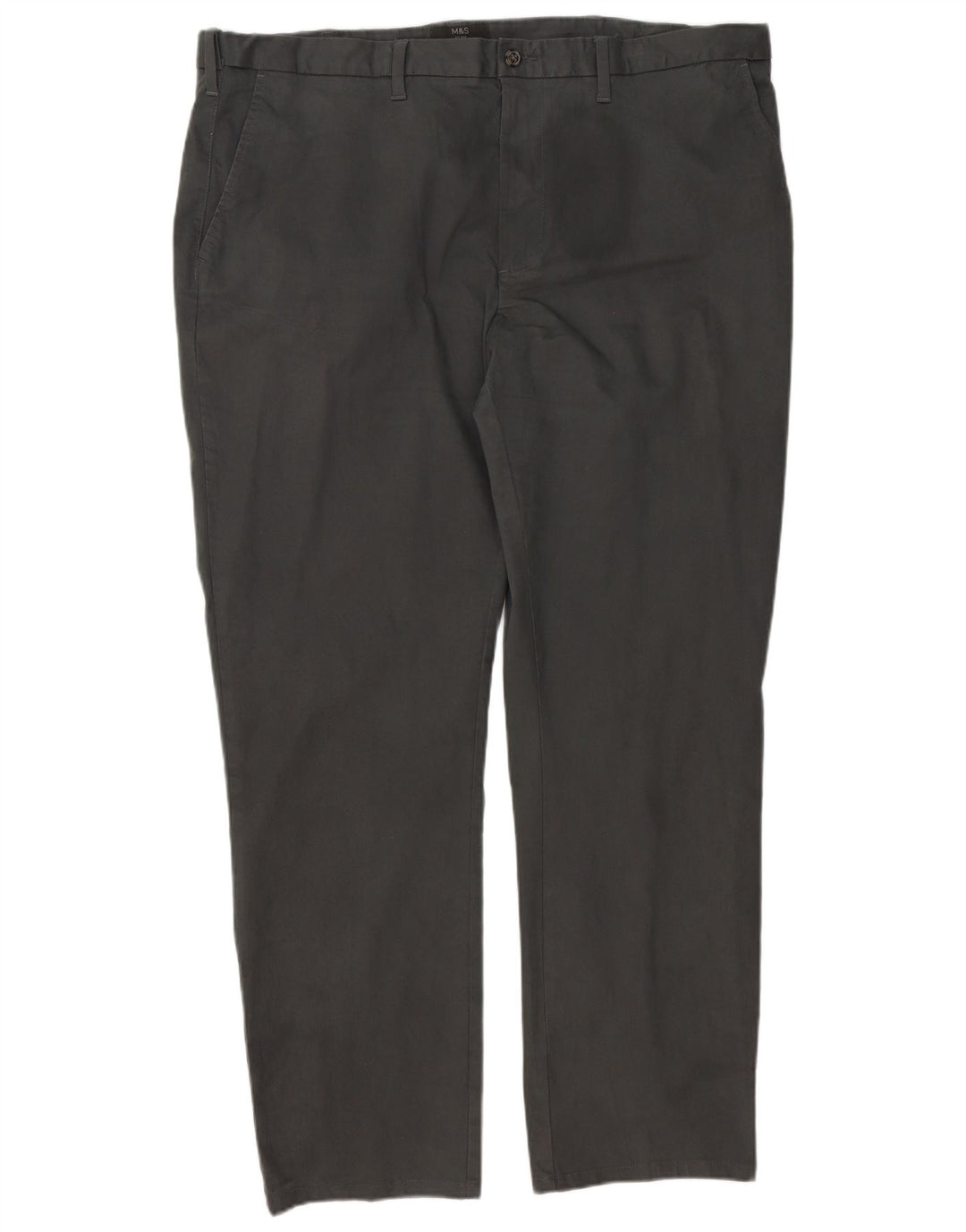MARKS & SPENCER Ανδρικό παντελόνι Chino με κανονική εφαρμογή W44 L33 Γκρι βαμβακερό