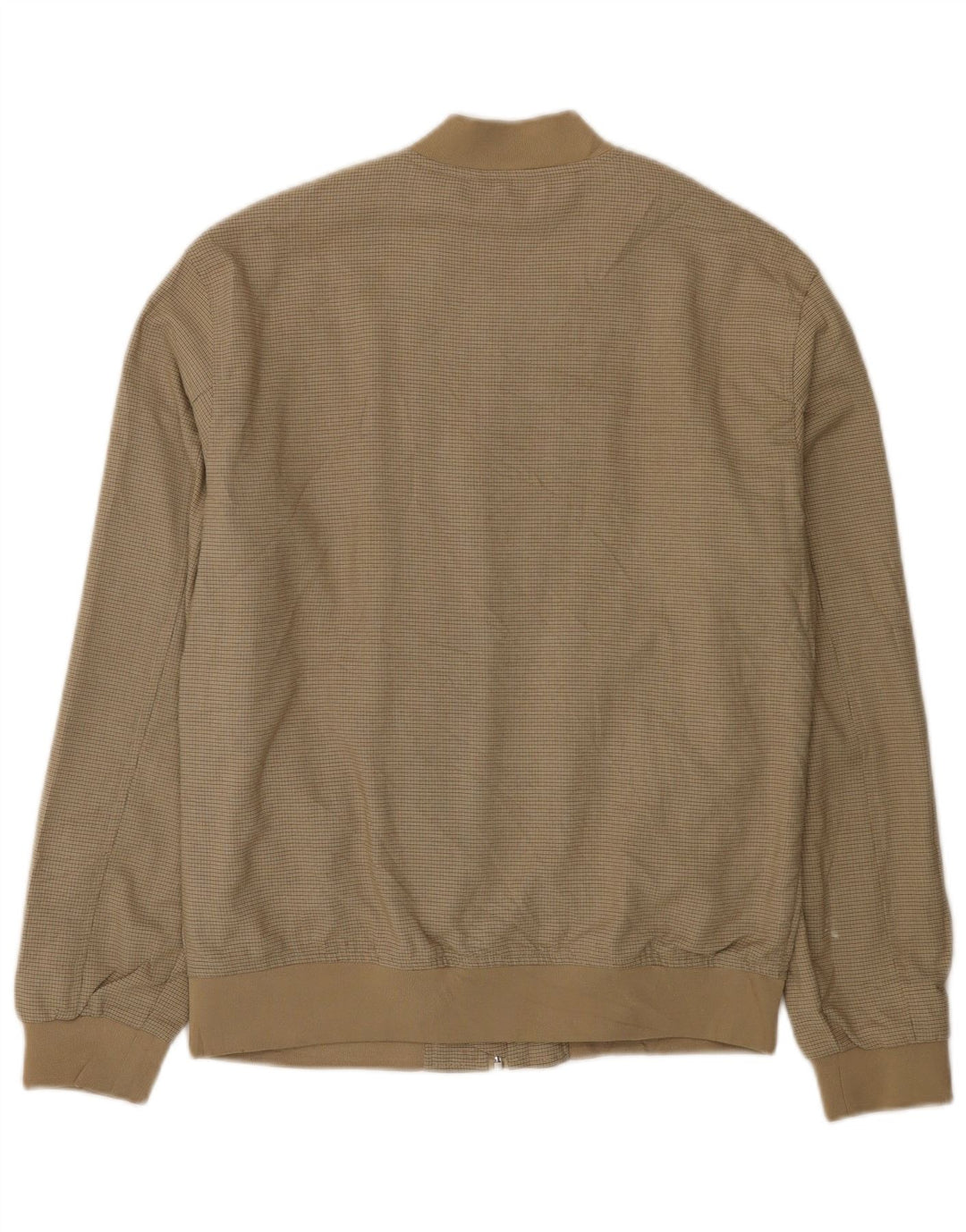 Zara Ανδρικό Bomber Jacket UK 36 Small Beige Check Polyester