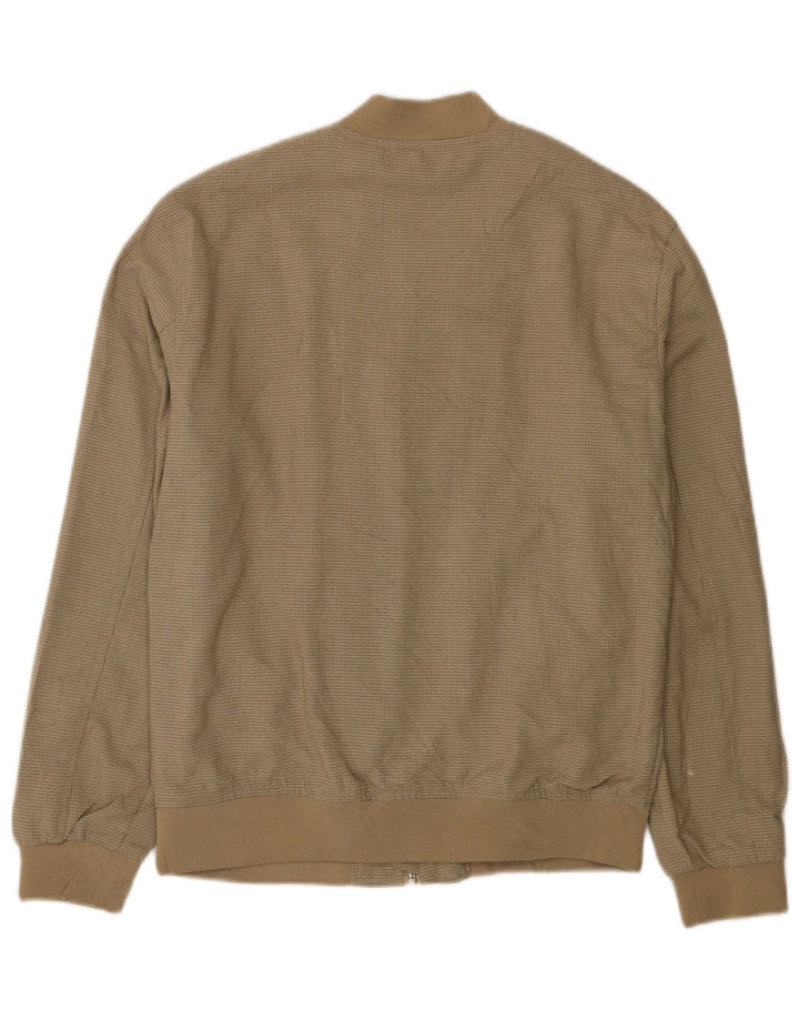 Zara Ανδρικό Bomber Jacket UK 36 Small Beige Check Polyester