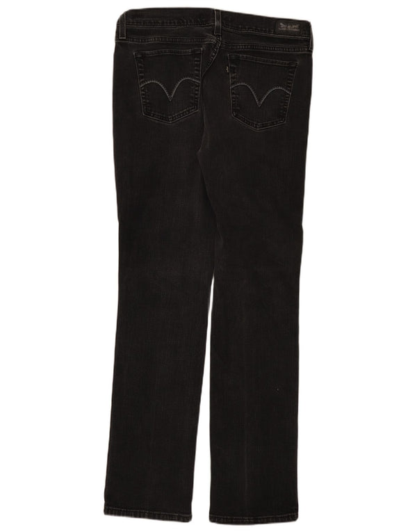 LEVI'S Womens 505 High Waist Straight Jeans IT 14 XL W32 L34 Black Cotton