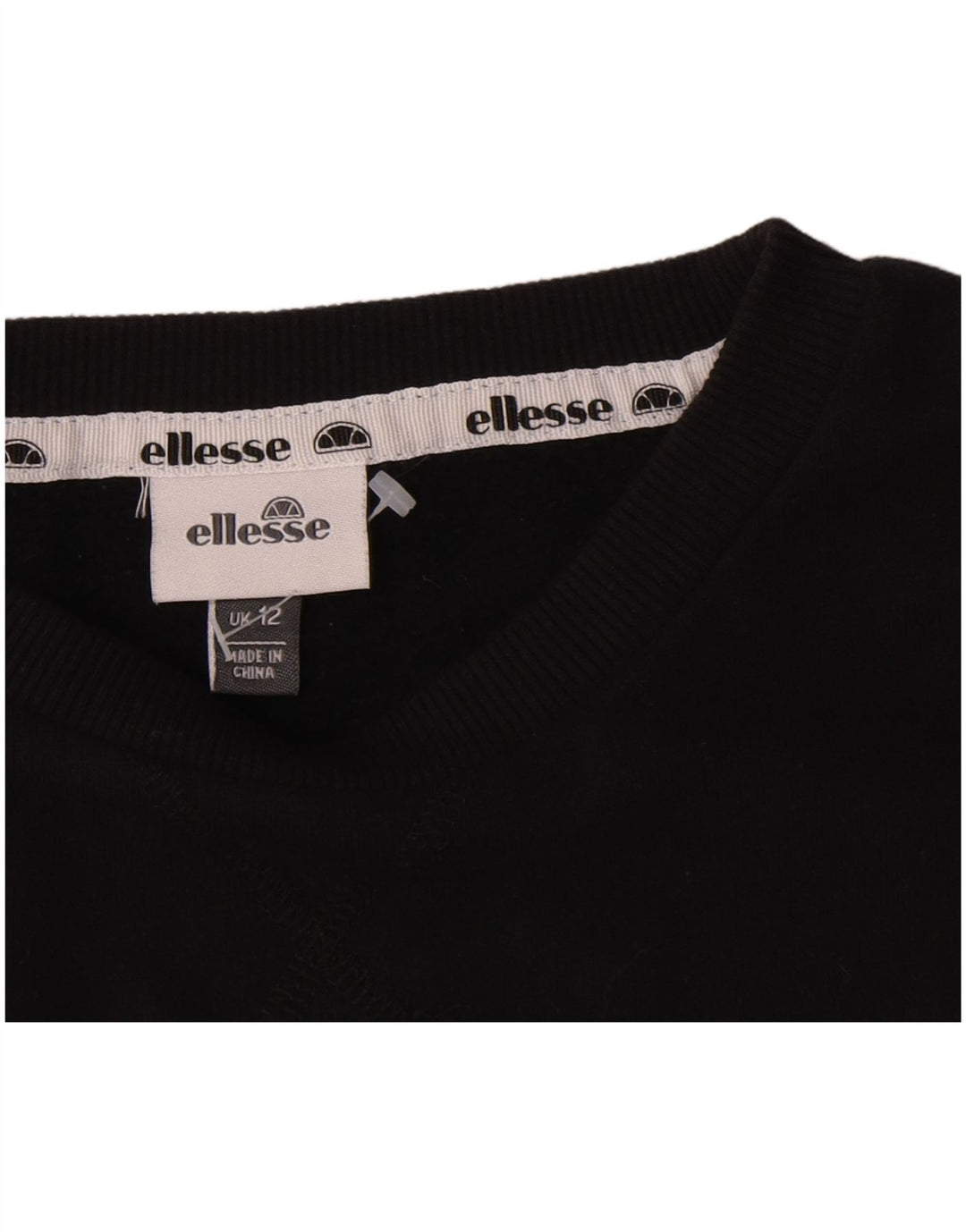 Ellesse Γυναικείο Φούτερ γραφικό Jumper UK 12 Μεσαίο μαύρο βαμβακερό