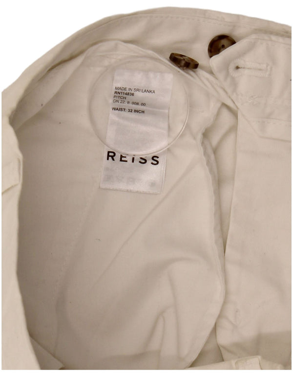 Ανδρικό ίσιο παντελόνι Chino Reiss W32 L30 Λευκό βαμβακερό