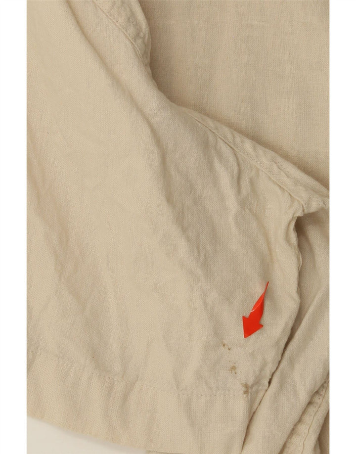 Ανδρικό κοντομάνικο πουκάμισο WRANGLER Μεγάλο Μπεζ Λινό