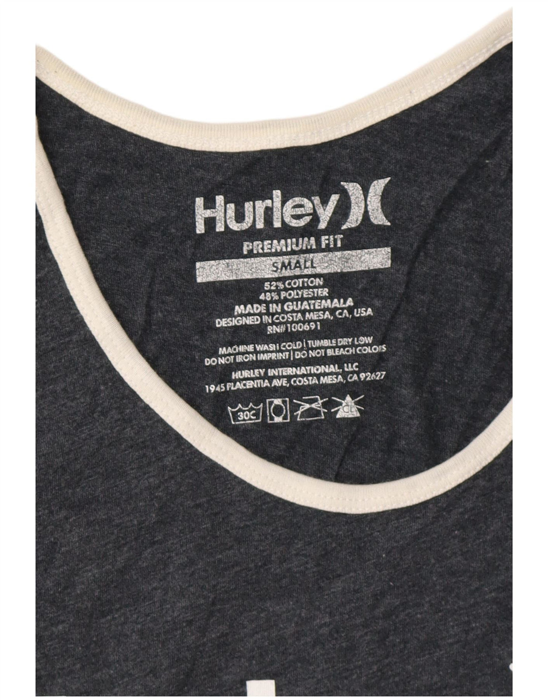 HURLEY Ανδρικό γραφικό γιλέκο Premium Fit Μικρό βαμβακερό γκρι