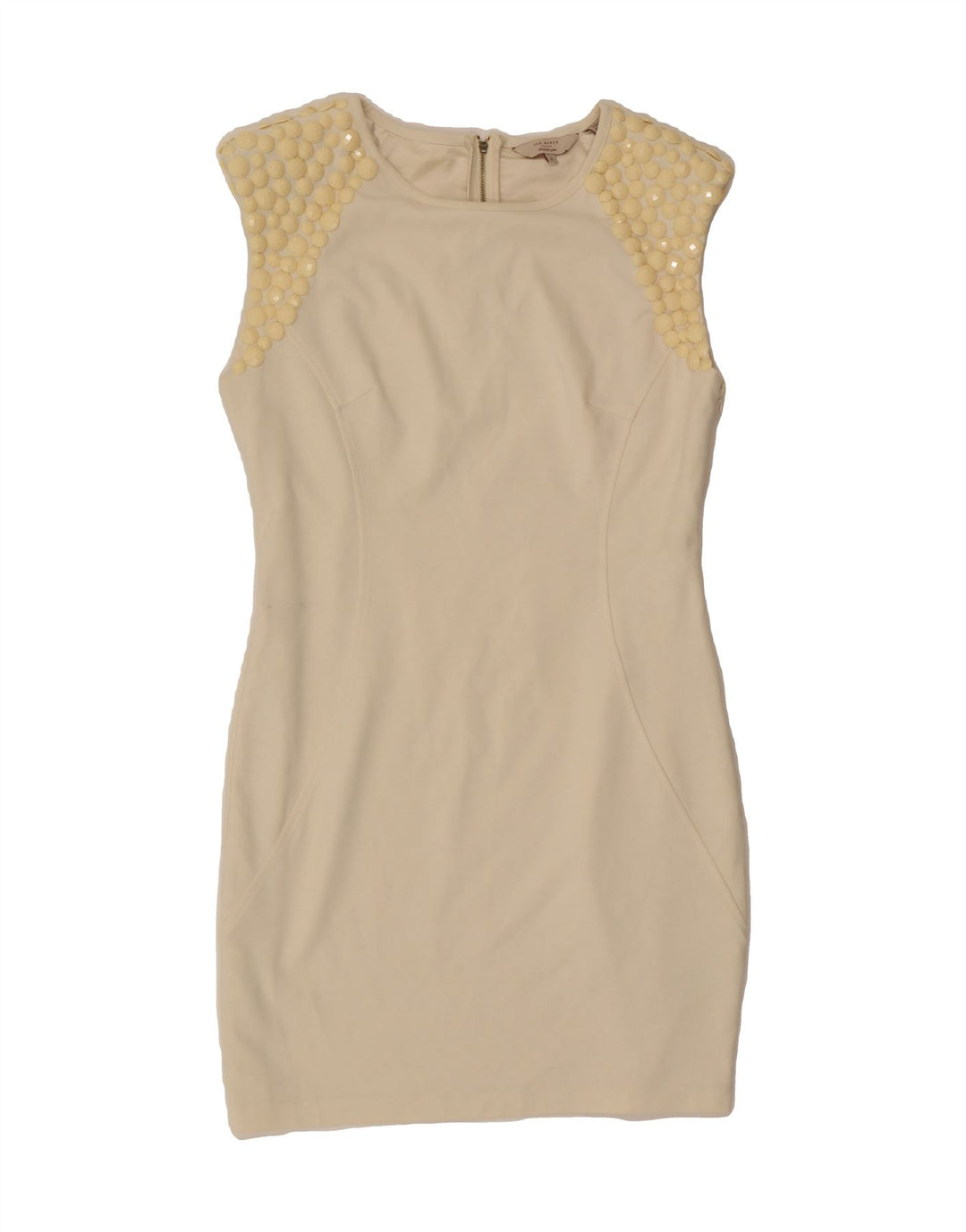 TED BAKER Womens Sleeveless Bodycon Dress Size 3 Medium Off White Vintage Ted Baker and Second-Hand Ted Baker from Messina Hembry 