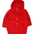 VINTAGE Womens Oversized Hooded 3/4 Sleeve Overcoat EU 42 Large Red Vintage Vintage and Second-Hand Vintage from Messina Hembry 