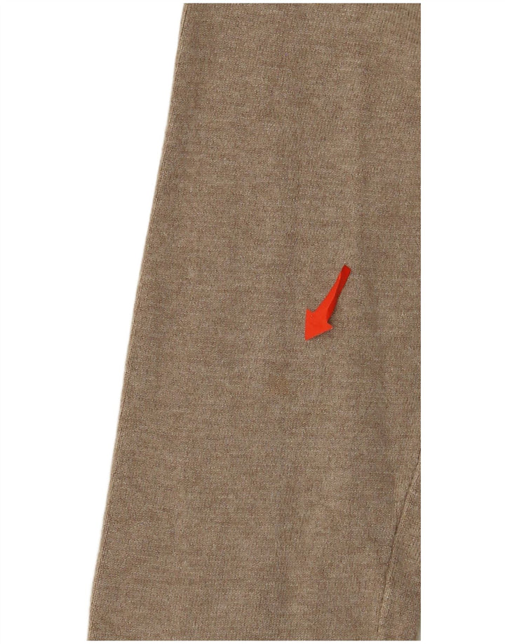 Zara Γυναικείο πουλόβερ με V λαιμόκοψη UK 12 Medium Beige Rayon