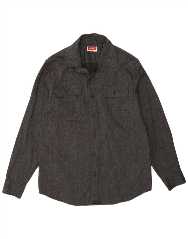Ανδρικό πουκάμισο Wrangler, μεσαίο γκρι βαμβακερό