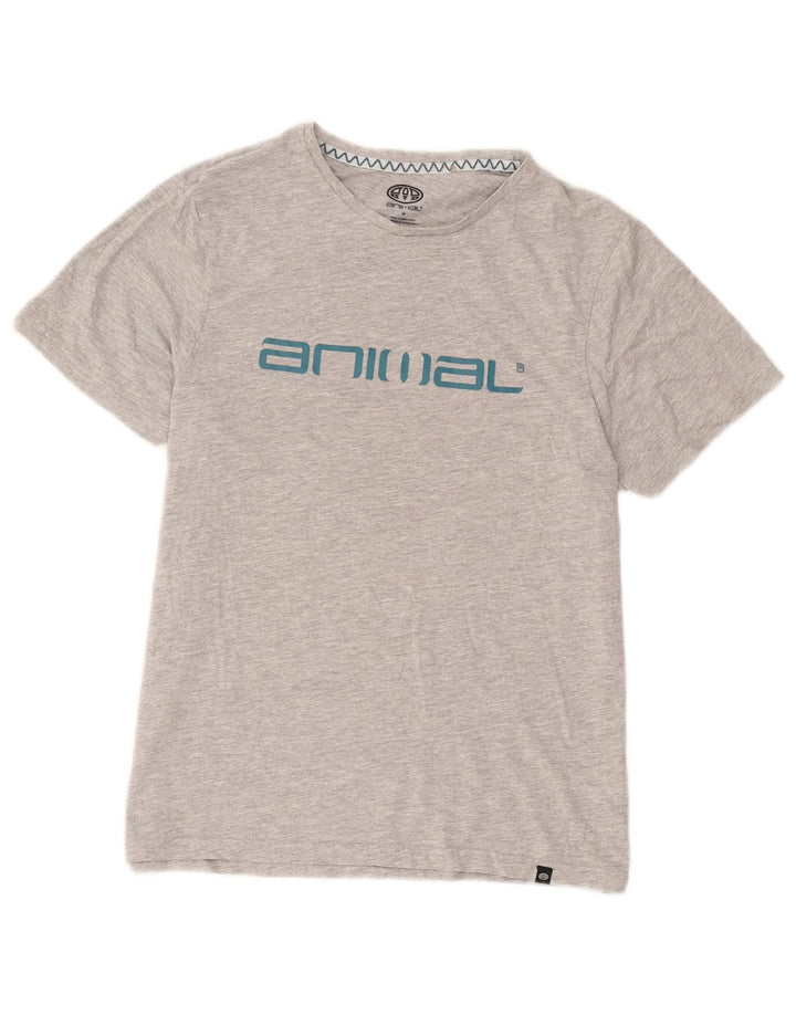 Ανδρικό Animal Graphic T-Shirt Top Μεσαίο γκρι βαμβακερό