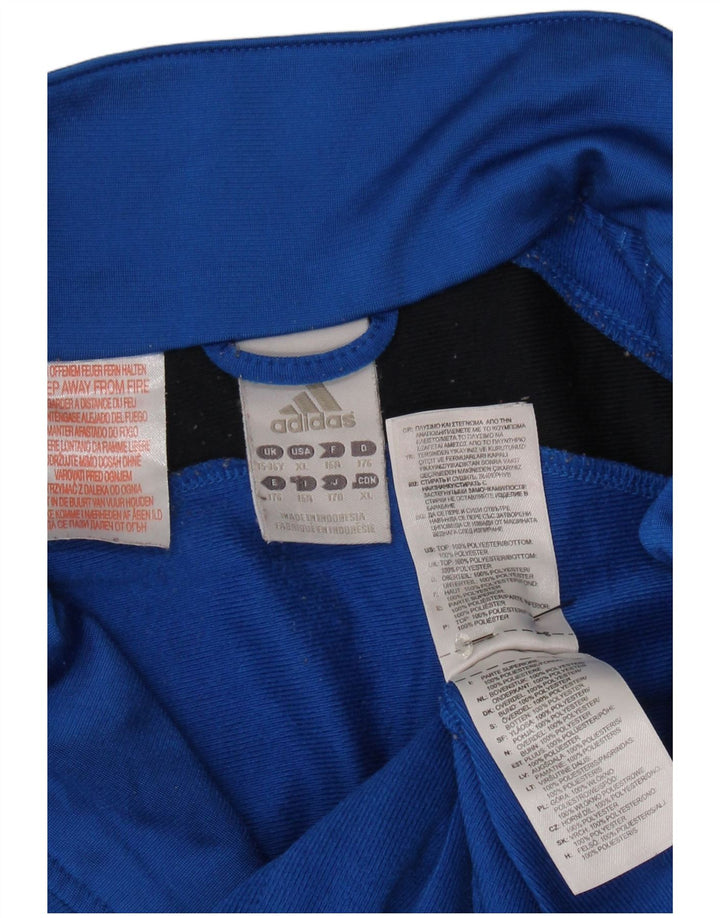 Κορυφαία φόρμα Adidas Boys 15-16 Years Blue Colourblock Polyester