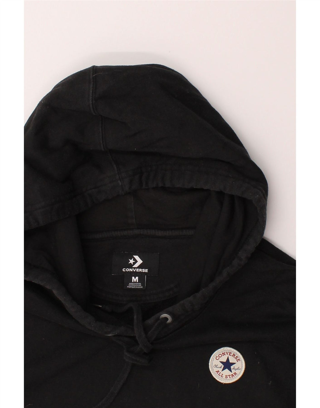 CONVERSE Womens Oversized Hoodie Jumper UK 14 Medium Black Cotton Vintage Converse and Second-Hand Converse from Messina Hembry 