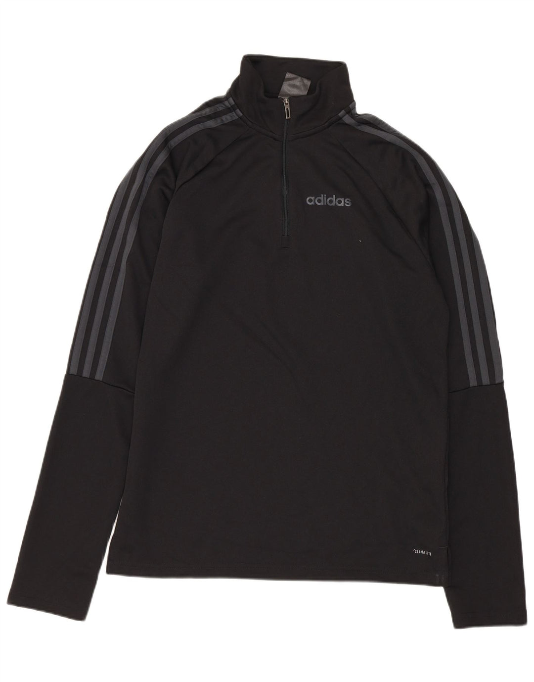 Ανδρική φόρμα αθλητικής φόρμας ADIDAS Climalite με φερμουάρ πουλόβερ τοπ Small Black