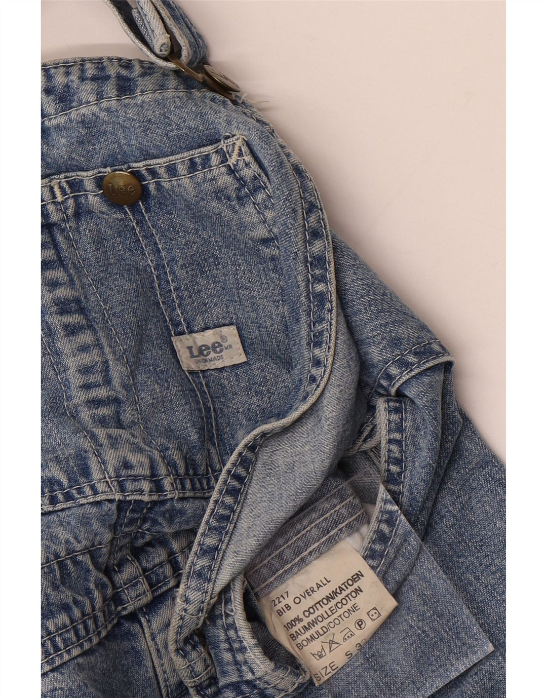 Lee Mens Cargo Dungarees Jeans W32 L30 Blue Cotton