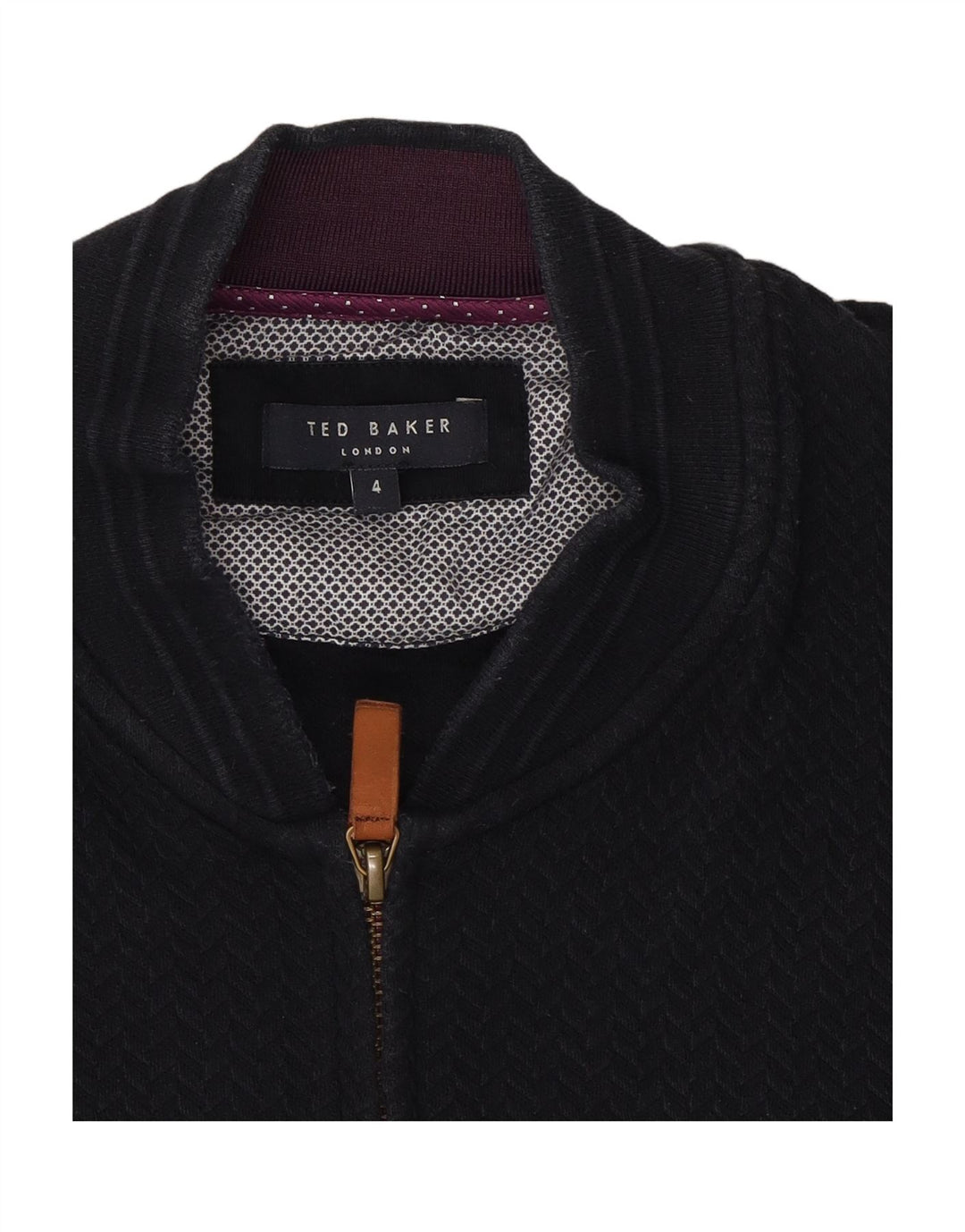 TED BAKER Womens Tracksuit Top Jacket Size 4 Large Navy Blue Cotton