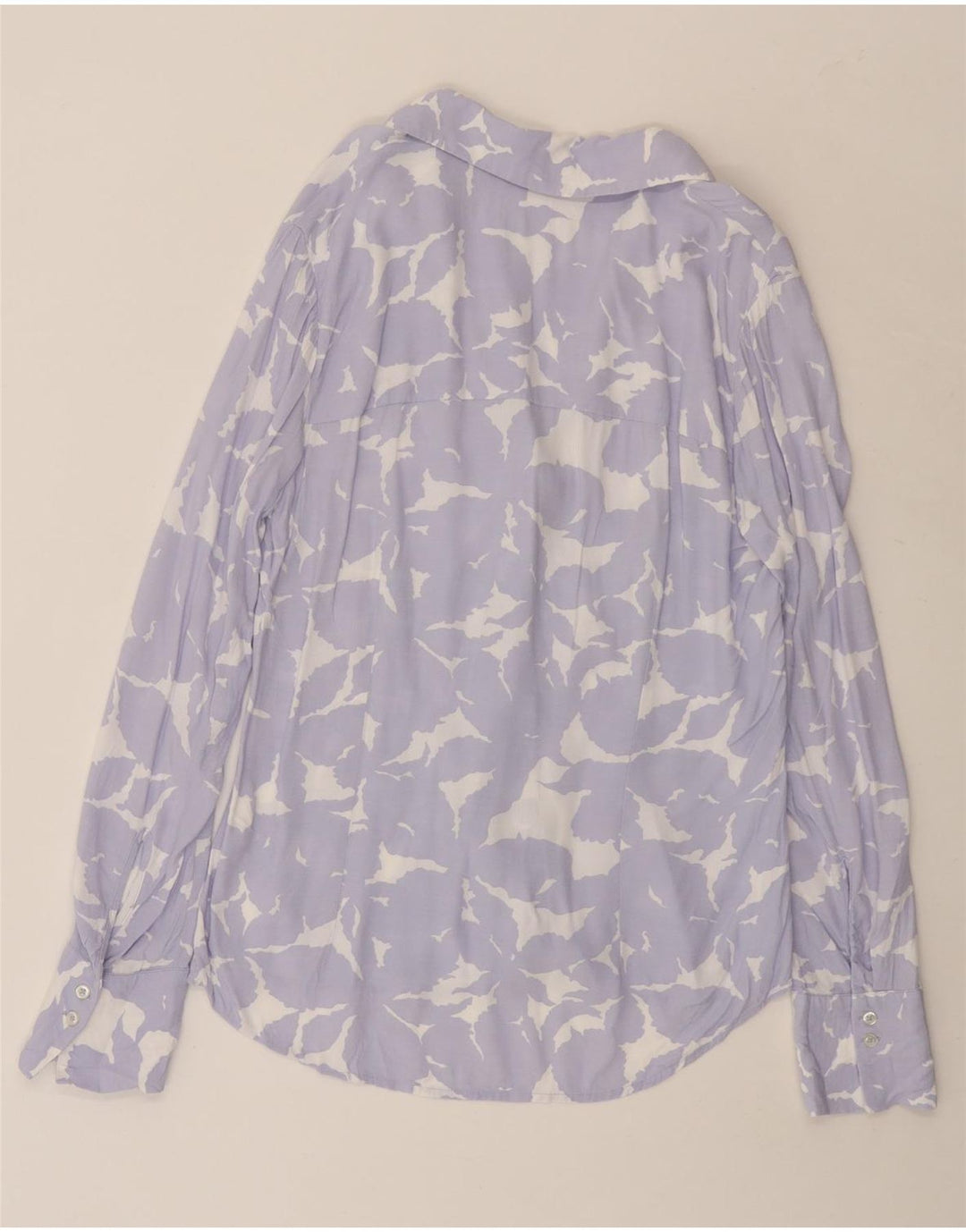 BENETTON Γυναικείο πουκάμισο UK 14 Medium Purple Floral Viscose