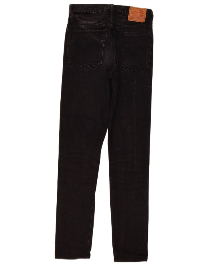 Levi's Womens 501 Straight Jeans W24 L30 Μαύρο Βαμβακερό