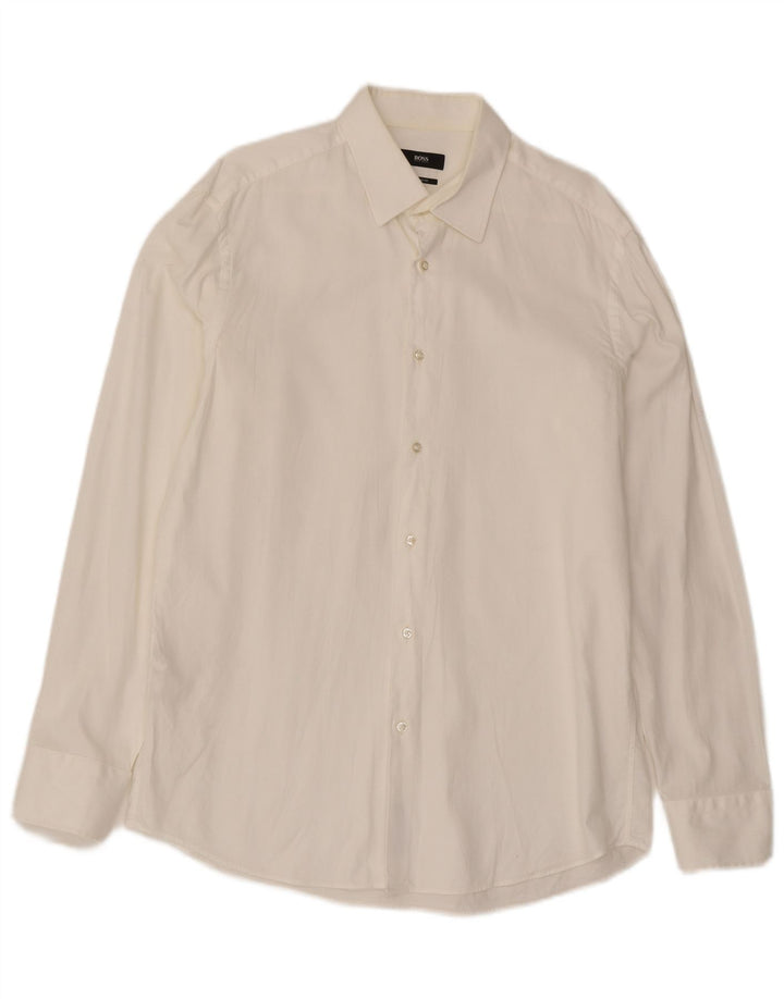 Ανδρικό πουκάμισο Hugo Boss Regular Fit Μέγεθος 41 Μεγάλο λευκό βαμβακερό
