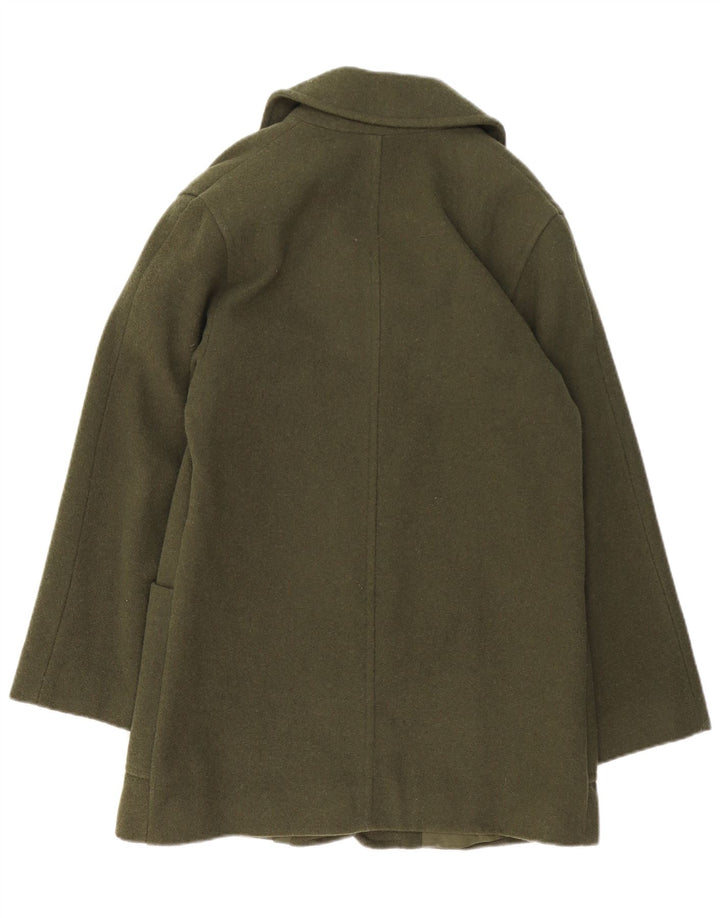 VINTAGE Γυναικείο Oversized Πανωφόρι UK 10 Small Green Wool