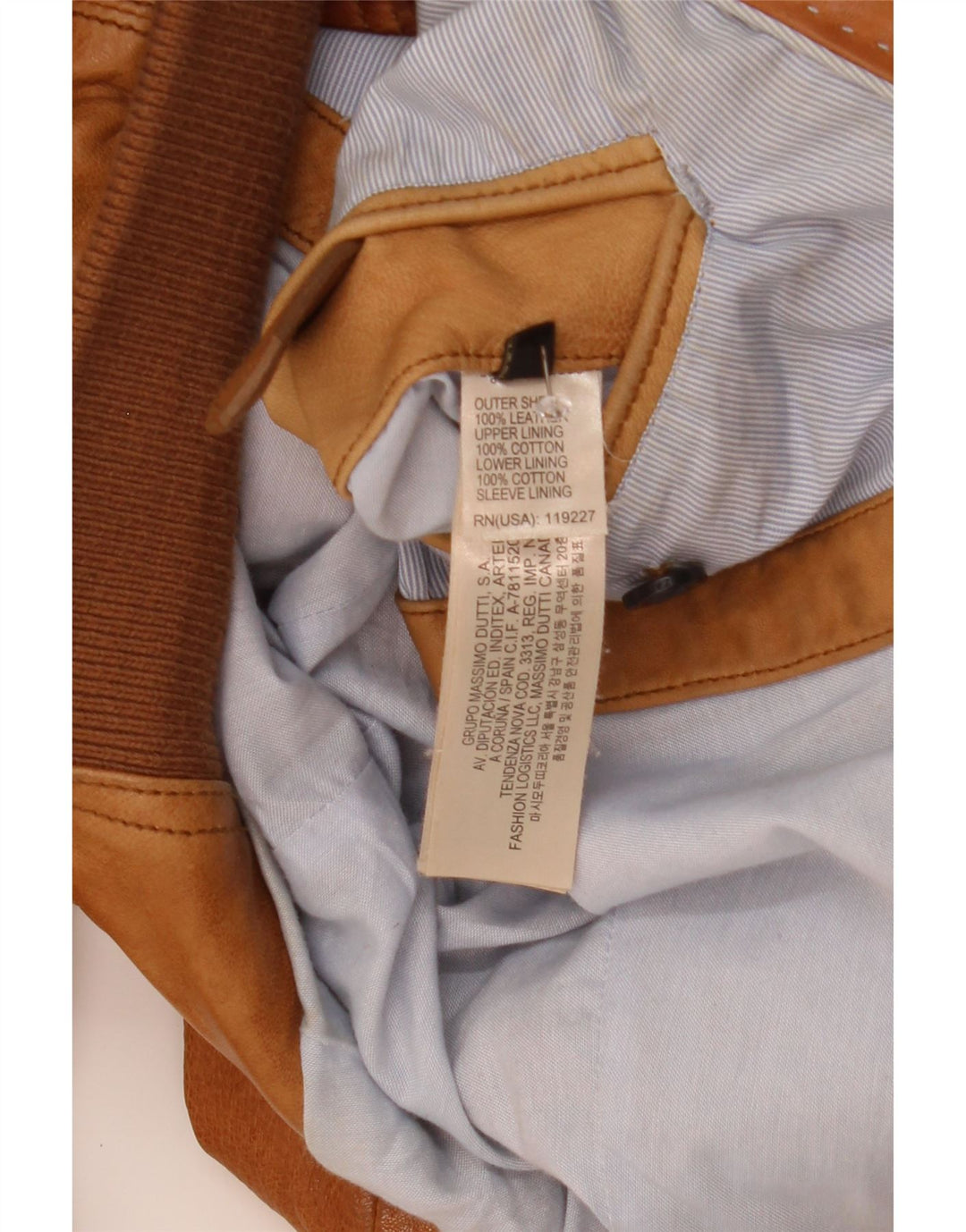 Massimo Dutti Ανδρικό Δερμάτινο Μπουφάν UK 40 Large Brown Δερμάτινο