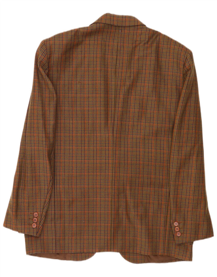 Monti Ανδρικό σακάκι σακάκι με 2 κουμπιά IT 52 XL καφέ Houndstooth παρθένο μαλλί