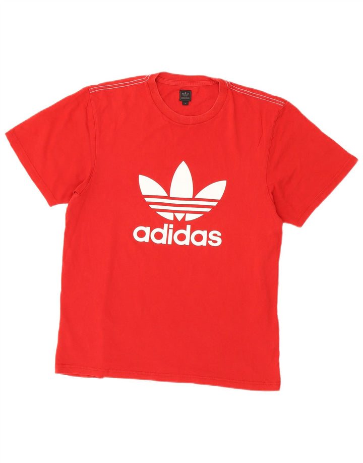 Ανδρικό γραφικό T-Shirt Adidas Top Μεσαίο κόκκινο βαμβακερό