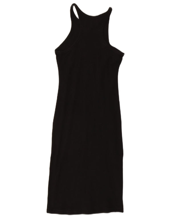 Zara Γυναικείο Αμάνικο Bodycon Φόρεμα UK 12 Medium Black