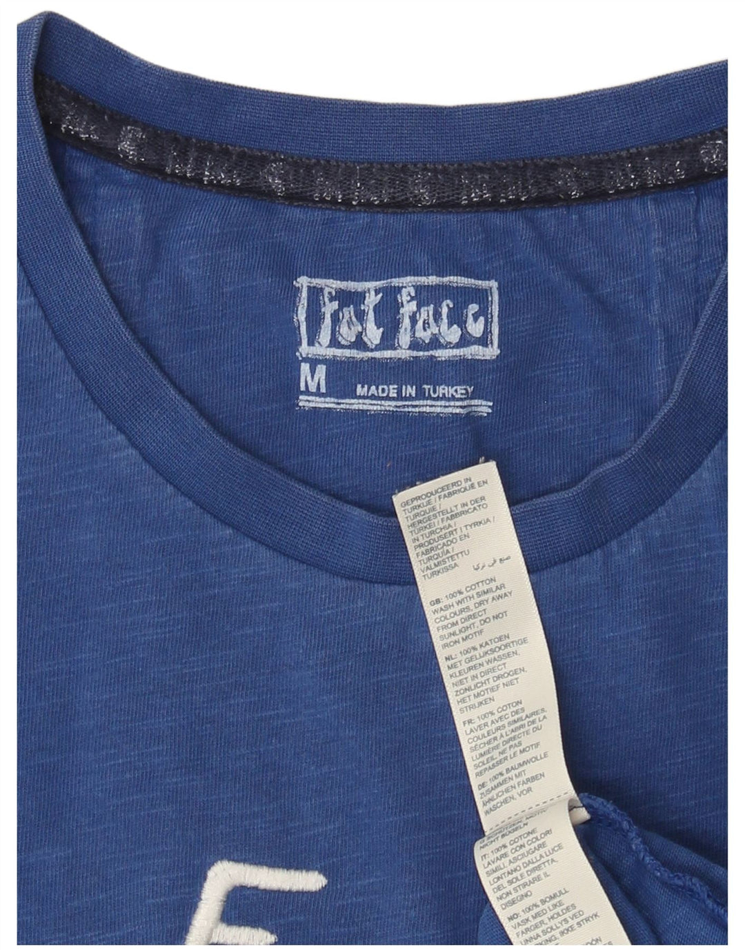 Ανδρικό γραφικό T-Shirt Fat Face Top από μεσαίο μπλε βαμβακερό