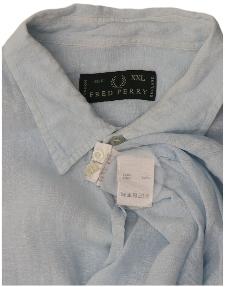 Fred Perry Ανδρικό πουκάμισο 2XL Μπλε Λινό