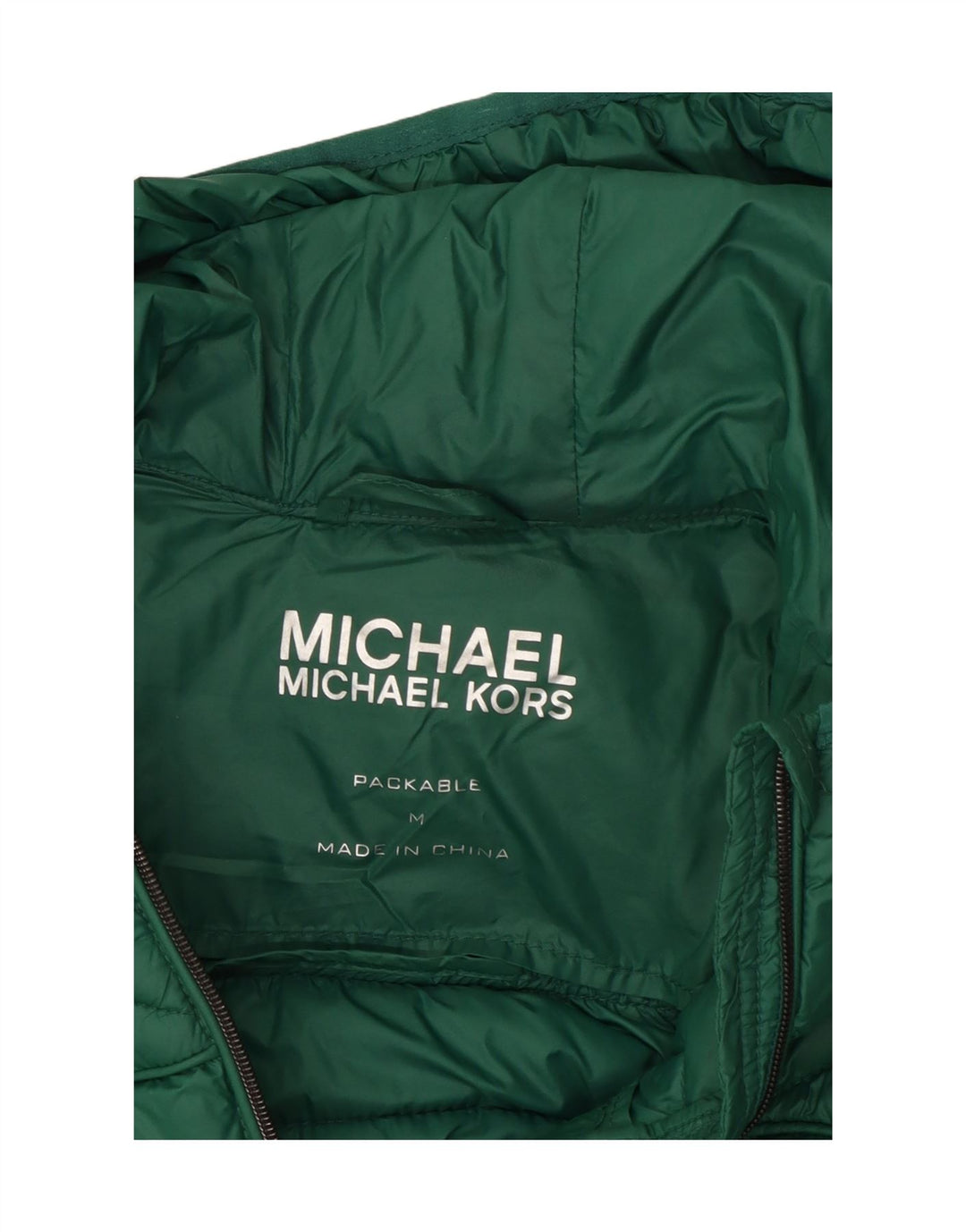 Michael Kors Γυναικείο μπουφάν με κουκούλα UK 14 Medium Green Nylon