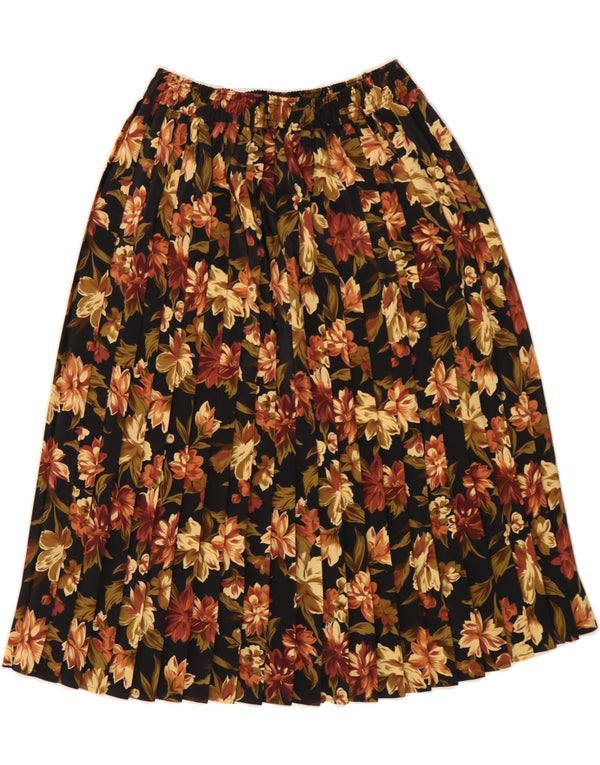 ST MICHAEL Γυναικεία φούστα με μαχαίρι πλισέ UK 18 XL W36 καφέ φλοράλ πολυεστέρας