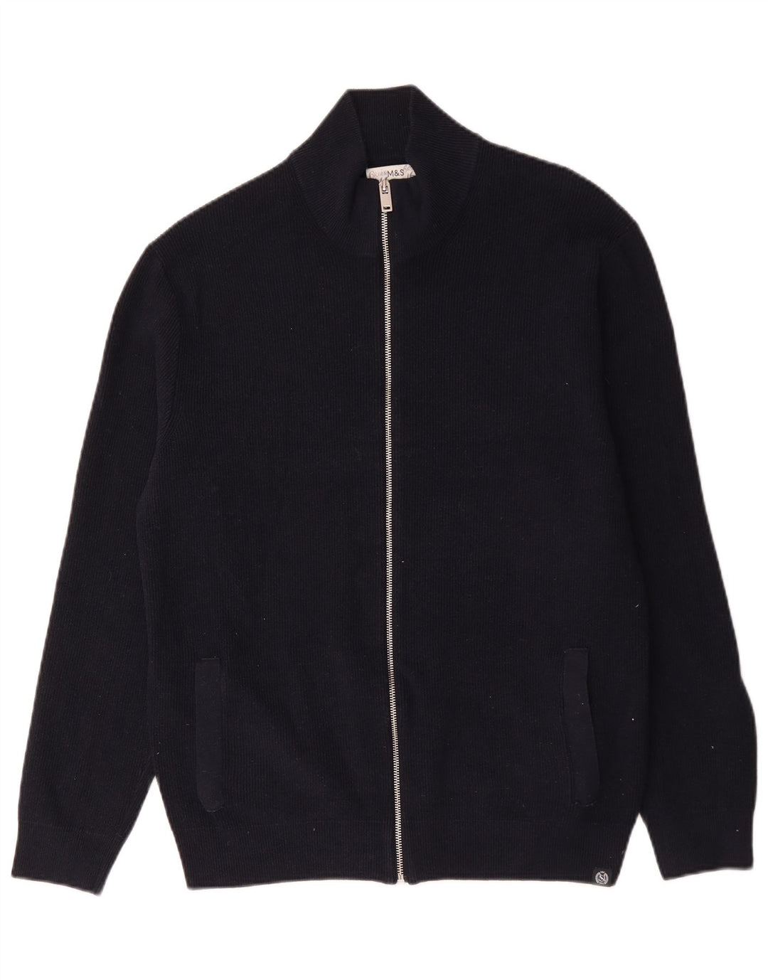 Ανδρικό πουλόβερ με ζακέτα Marks & Spencer XL Navy Blue Polyester
