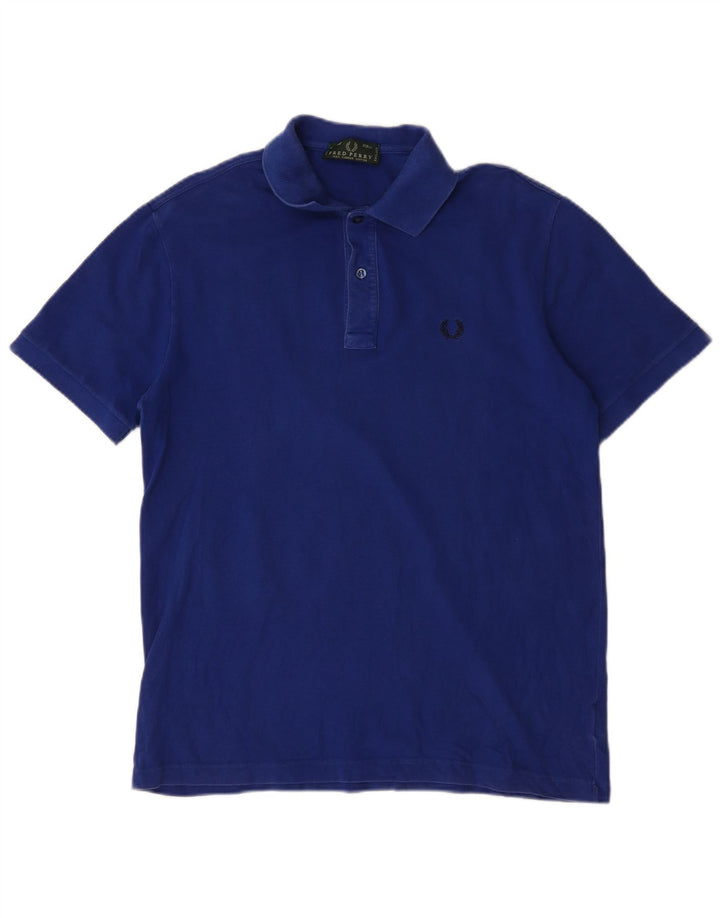 Fred Perry Ανδρικό πουκάμισο πόλο μεσαίου μπλε βαμβακερό