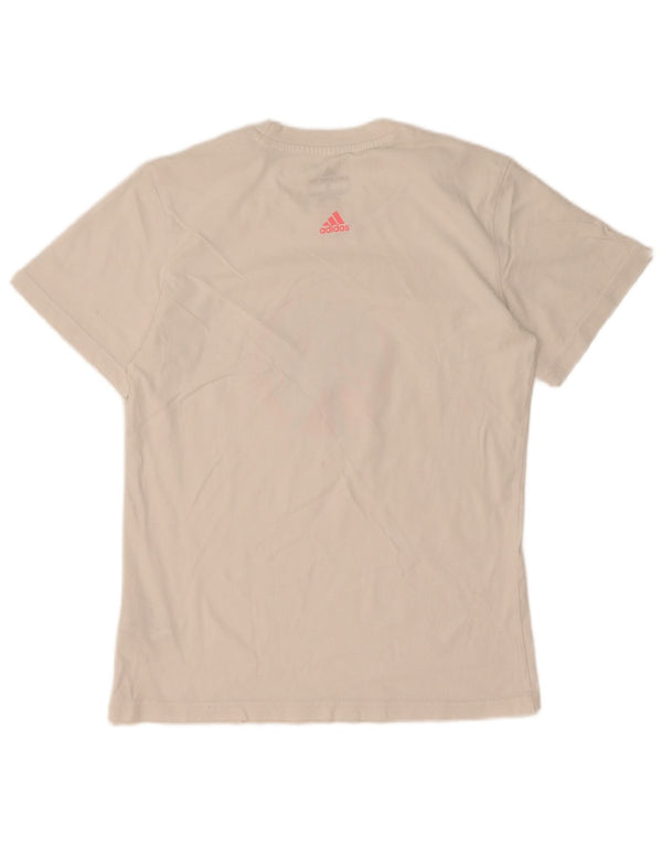 Adidas Γυναικείο T-Shirt Top UK 10 Small White Βαμβακερό