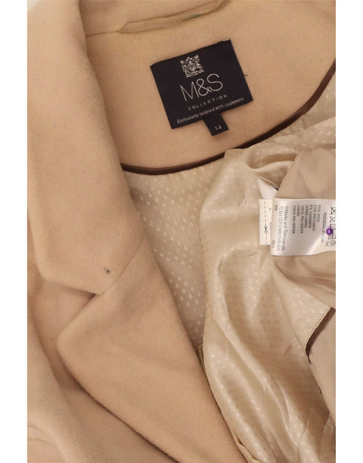 Marks & Spencer Γυναικείο Πανωφόρι UK 14 Medium Beige Wool