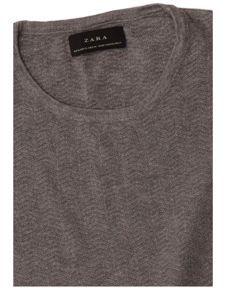 Ανδρικό πουλόβερ Zara Crew Neck Jumper XL Grey