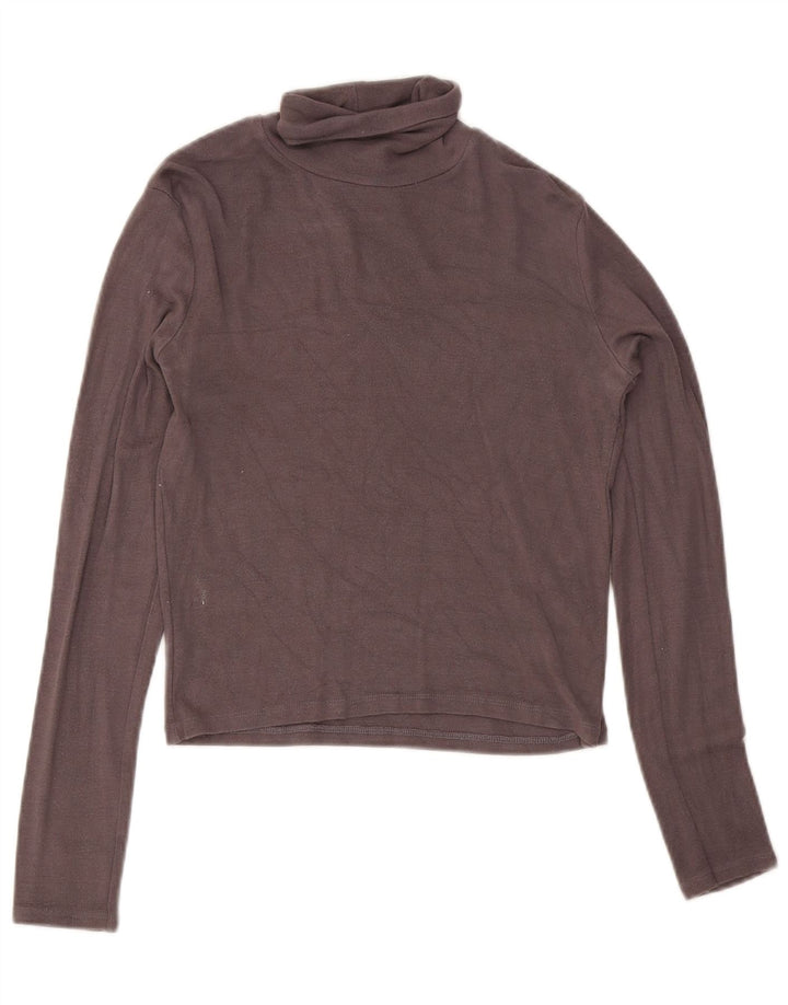 Zara Γυναικείο Crop Top Μακρυμάνικο UK 14 Large Grey
