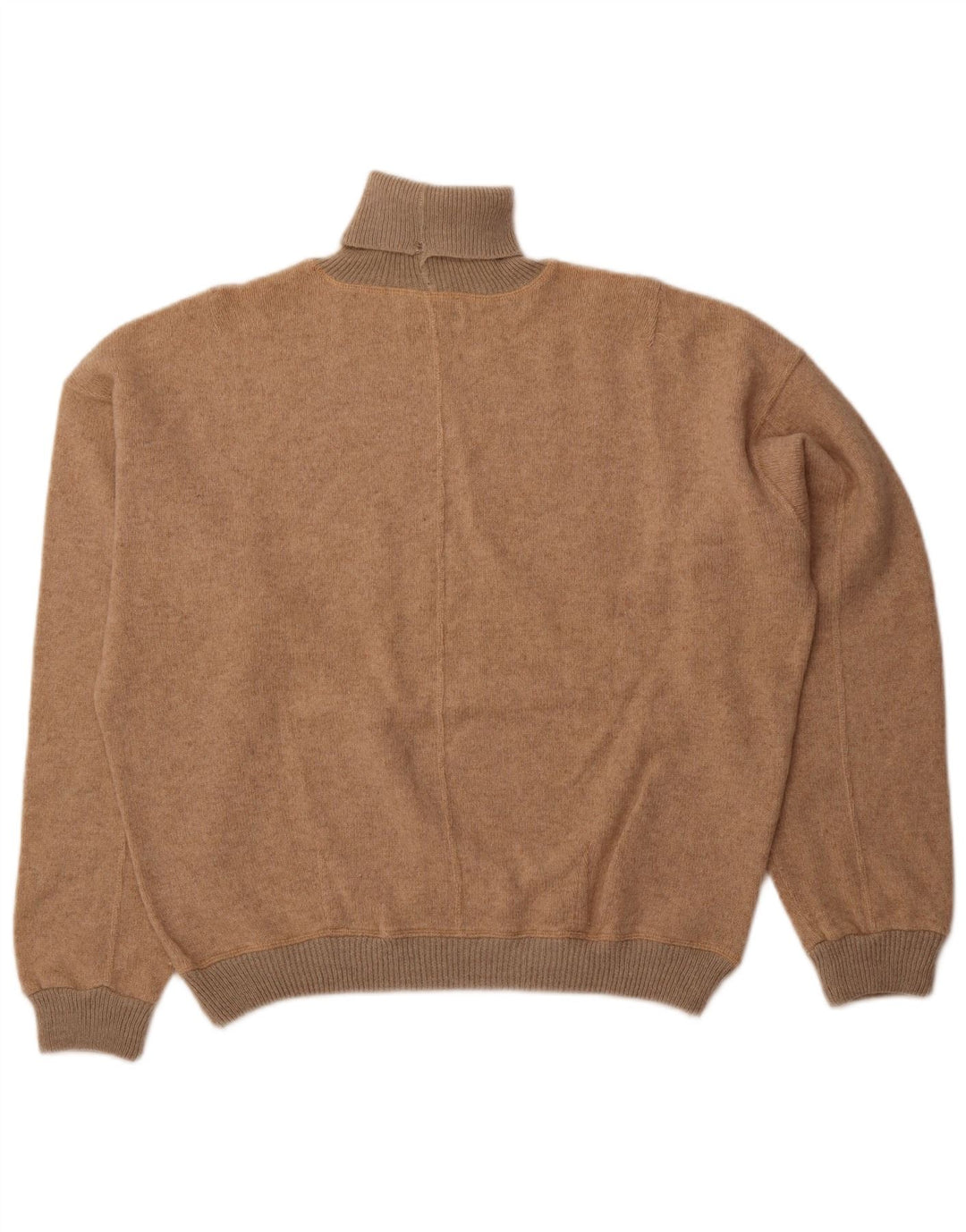 VINTAGE Γυναικείο πουλόβερ με ρολό λαιμόκοψη UK 18 XL μπεζ μαλλί