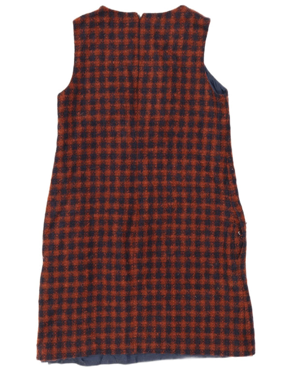 Γυναικείο αμάνικο φόρεμα Hobbs Shift UK 12 Medium Navy Blue Check Wool
