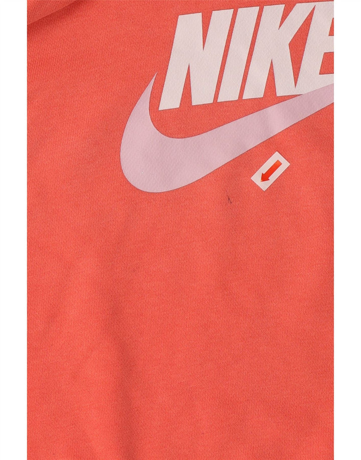 NIKE Girls Crop Graphic Hoodie Jumper 12-13 ετών Μεγάλο ροζ βαμβακερό