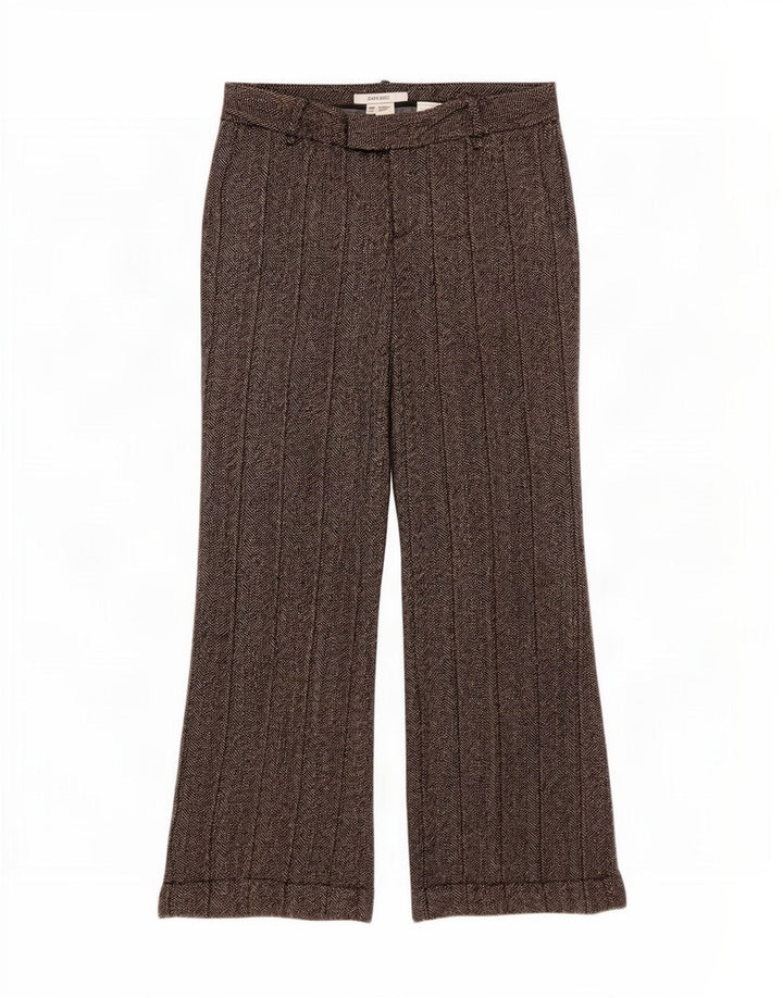 Zara Γυναικείο Bootcut Casual Παντελόνι EU 40 Medium W30 L30 Grey Ψαροκόκκαλο