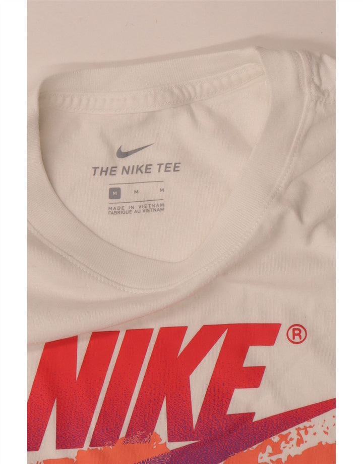 Ανδρικό γραφικό μπλουζάκι Nike, μεσαίο λευκό βαμβακερό