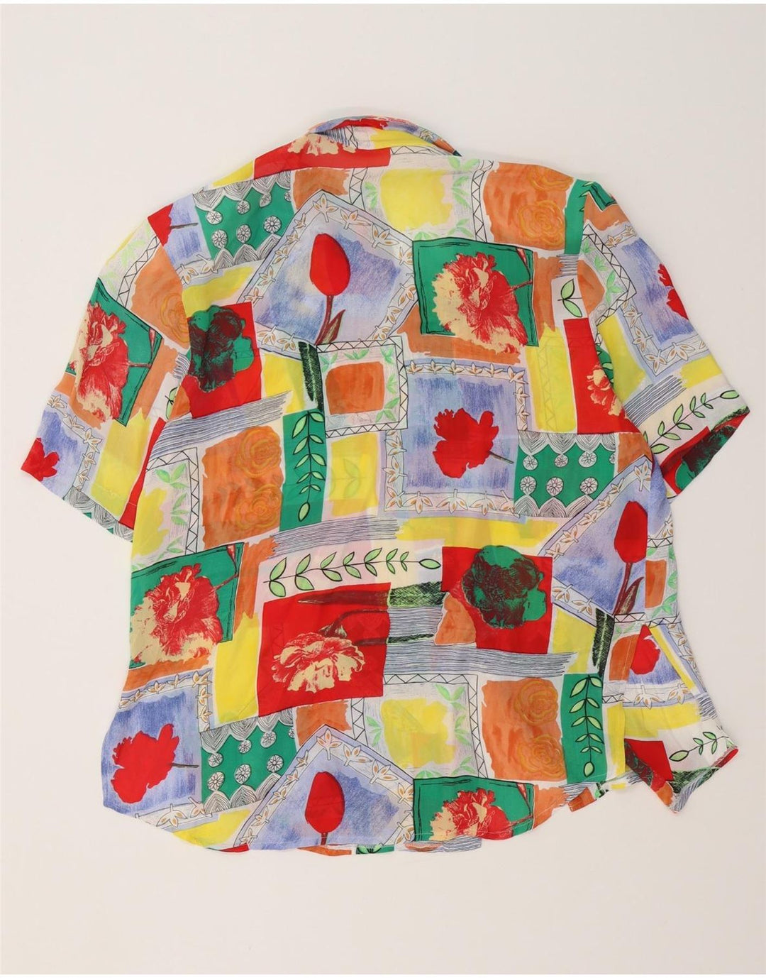 Vintage γυναικείο πουκάμισο Longline Μπλούζα EU 40 Μέτρια πολύχρωμη βισκόζη