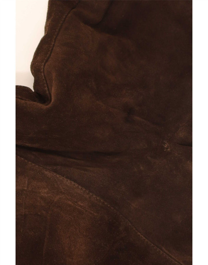 Vintage Ανδρικό Sherpa Suede Bomber Jacket UK 36 Small Brown