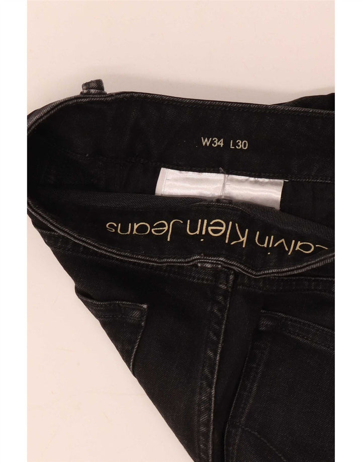 Ανδρικό τζιν ίσιο Calvin Klein W34 L30 μαύρο βαμβακερό