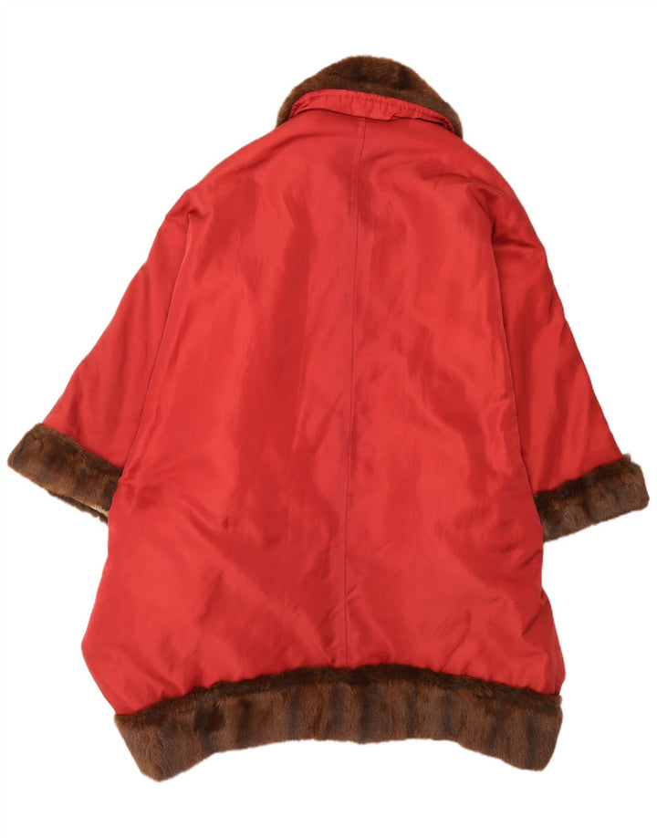 Vintage γυναικείο παλτό Poncho One Size Red Colourblock