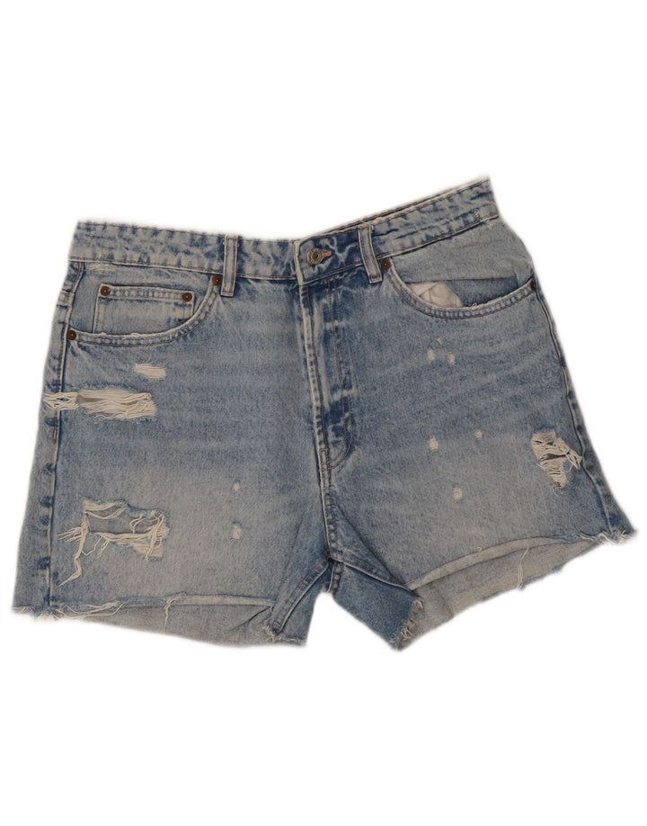 Zara γυναικείο τζιν σορτς EU 42 μεγάλο W32 μπλε βαμβακερό