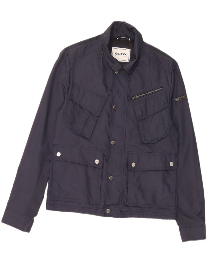 GEOX RESPIRA Ανδρικό Utility Jacket UK 36 Small Navy Blue Polyamide