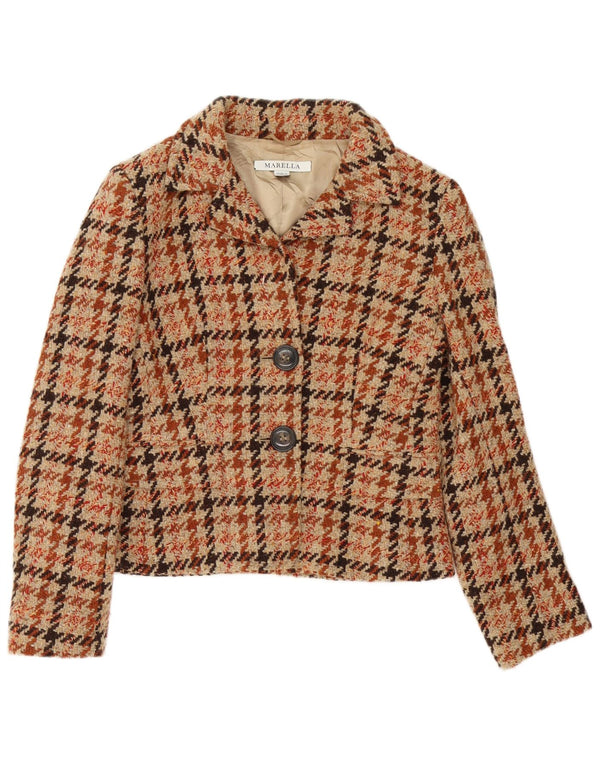 Marella Γυναικείο σακάκι σακάκι UK 12 Medium Brown Houndstooth Classic