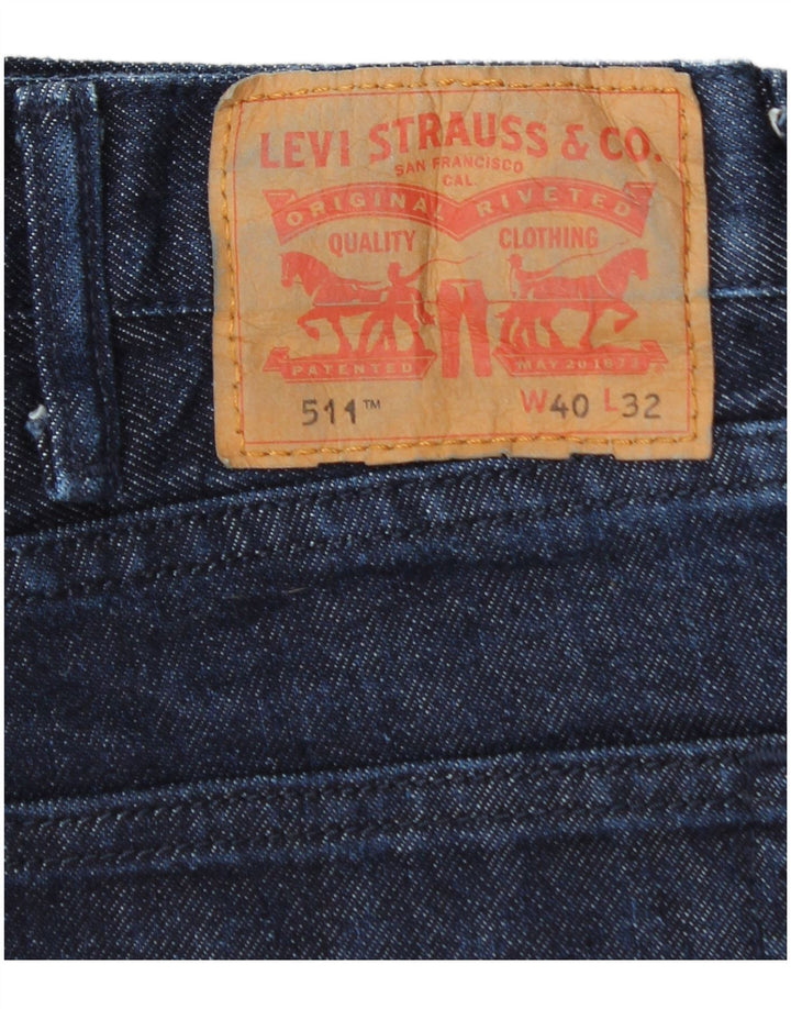 Levi's Mens 511 Slim Jeans W40 L32 Navy Blue Cotton Classic